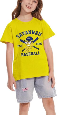 Kids Toddler Funny Banana Baseball Graphic T-Shirt Boys Girls Baseball Team Fan Outfit Game Day Tee Tops Ages 12M-14T in Saudi Arabia