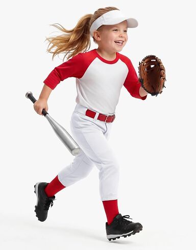 MIVEI 2T - 16Y Girls' Softball Pants - Youth Boys Toddler Baseball Pants Kids Tball Fastpitch Pants with Pocket Belt Loop in Kuwait