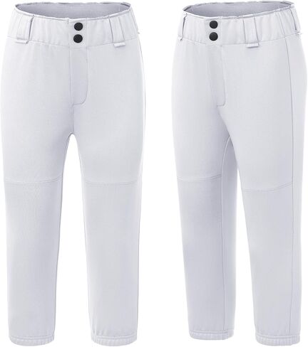 MIVEI 2T - 16Y Girls' Softball Pants - Youth Boys Toddler Baseball Pants Kids Tball Fastpitch Pants with Pocket Belt Loop in Kuwait