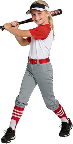 MIVEI 2T - 16Y Girls' Softball Pants - Youth Boys Toddler Baseball Pants Kids Tball Fastpitch Pants with Pocket Belt Loop in Kuwait
