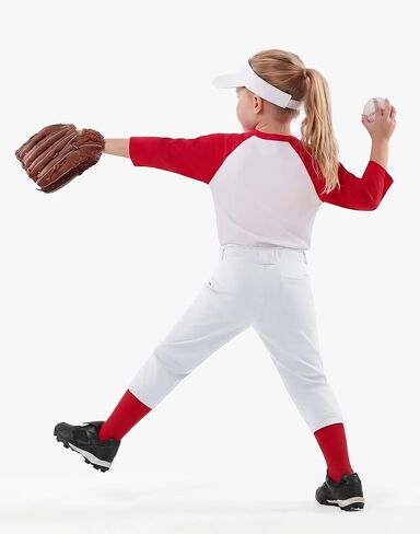 MIVEI 2T - 16Y Girls' Softball Pants - Youth Boys Toddler Baseball Pants Kids Tball Fastpitch Pants with Pocket Belt Loop in Kuwait