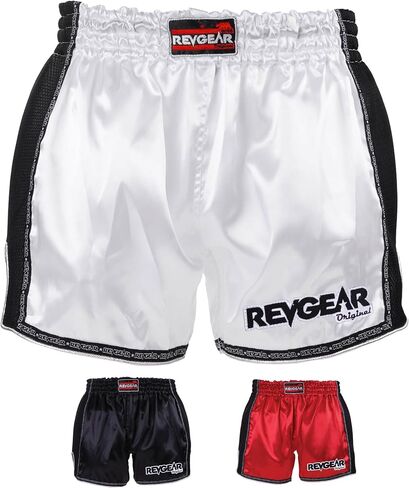 Revgear شورت Muay Thai ذو طراز تايلاندي أصلي منخفض الخصر - مناسب عصري للرجال والنساء، مثالي لفنون القتال المختلطة والكيك بوكسينغ in Kuwait
