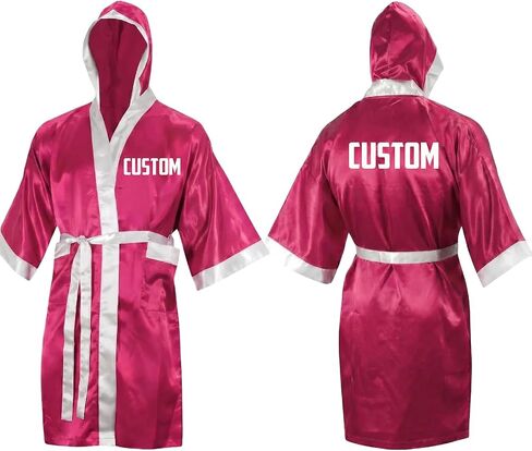 Adult Custom Boxing Robe with Hood 2 Pockets Personalized Graphic and Text S-XXL in Kuwait