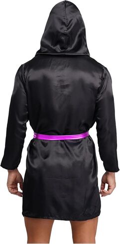 Jugaoge Mens Adult Boxing Robes Costumes Carnival Hooded Boxer Satin Outfits Robe for Stage Performance in Saudi Arabia