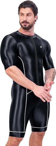 AMORESY Gladius Sports Bodysuit with Front Zipper, Mid-Length Sleeve & Leg One-Piece Stretch Activewear in Saudi Arabia