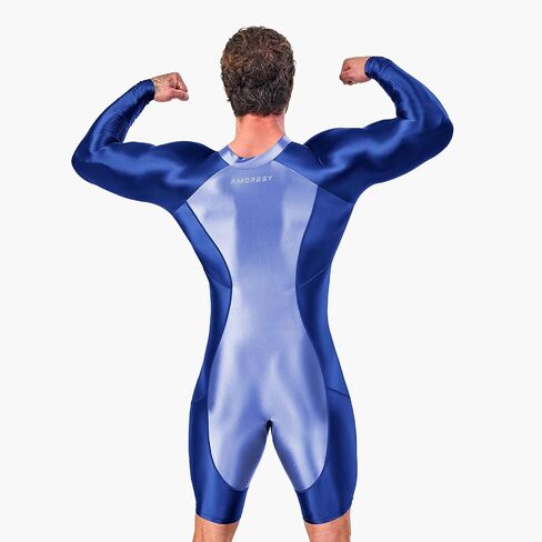 AMORESY Atticus Long-Sleeve Sports Bodysuit with Front Zipper, One-Piece Stretch Activewear for Gym, Cycling & Swim in Saudi Arabia