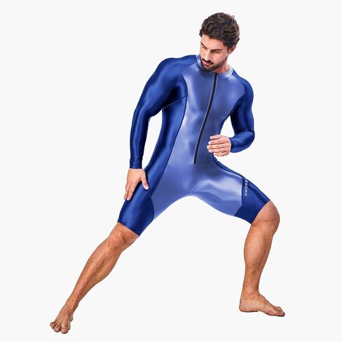 AMORESY Atticus Long-Sleeve Sports Bodysuit with Front Zipper, One-Piece Stretch Activewear for Gym, Cycling & Swim in Saudi Arabia