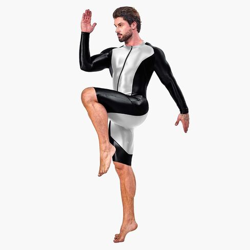 AMORESY Atticus Long-Sleeve Sports Bodysuit with Front Zipper, One-Piece Stretch Activewear for Gym, Cycling & Swim in Saudi Arabia