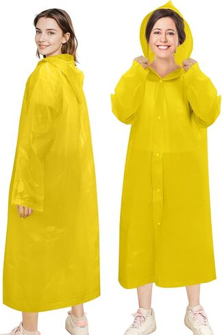 Rain Ponchos for Adults Reusable (2 Pack), Waterproof EVA Raincoats with Hood & Drawstring for Women & Men in Saudi Arabia