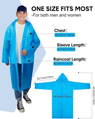 JaGely 14 Pack Rain Ponchos for Adults Reusable EVA Raincoat Waterproof Rain Ponchos for Women Men with Drawstring Hoods Emergency Colorful Rain Ponchos Travel Rain Poncho Rain Gear Rain Jacket in Kuwait