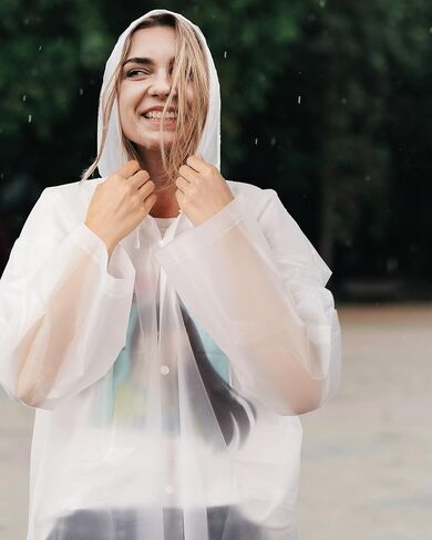 JaGely 14 Pack Rain Ponchos for Adults Reusable EVA Raincoat Waterproof Rain Ponchos for Women Men with Drawstring Hoods Emergency Colorful Rain Ponchos Travel Rain Poncho Rain Gear Rain Jacket in Kuwait