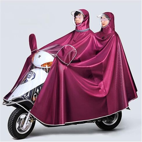 Mobility Scooter Rain Cover,Double and Single Dual Use Cycling Raincoat, Waterproof Hooded Rain Poncho with Slide Chain, Windproof Unisex Rain Cape with Rearview Mirror Cover, for E-Bike (Color : Da in Saudi Arabia