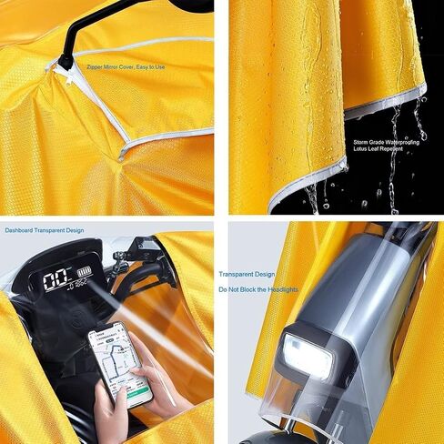 Mobility Scooter Rain Cover,Double and Single Dual Use Cycling Raincoat, Waterproof Hooded Rain Poncho with Slide Chain, Windproof Unisex Rain Cape with Rearview Mirror Cover, for E-Bike (Color : Da in Saudi Arabia
