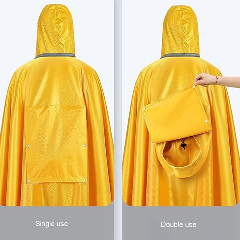 Mobility Scooter Rain Cover,Double and Single Dual Use Cycling Raincoat, Waterproof Hooded Rain Poncho with Slide Chain, Windproof Unisex Rain Cape with Rearview Mirror Cover, for E-Bike (Color : Da in Saudi Arabia