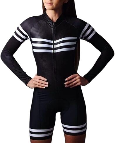 CYTSH Cycling Suit Team Triathlon Suit Womens Jersey Cycling Skinsuit Summer Bicycle Set Long Sleeve Bodysuit GEL Pad Pockets (Color : 5, Size : XXL) in Saudi Arabia