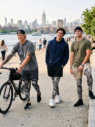 Fourluoo 3 Pairs Tattoo Leg Sleeves UV Sun Protection for Cycling Ice Silk Unisex Leg Nonslip Ideal for Summer Outdoor Sports in Kuwait