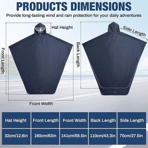 Coume 2 Pack Waterproof Rain Poncho with Reflective Strips Reusable Cycling Hooded Raincoat Packable Rain Cape for Adults in Kuwait