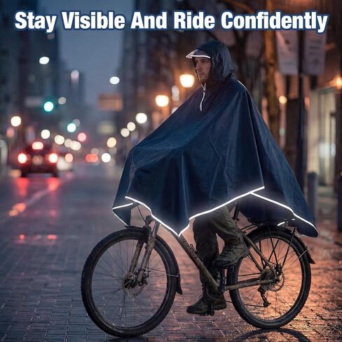Coume 2 Pack Waterproof Rain Poncho with Reflective Strips Reusable Cycling Hooded Raincoat Packable Rain Cape for Adults in Kuwait