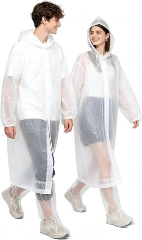 Disposable Rain Poncho & Shoe Covers Set, Waterproof Gear for Adults Hiking Camping in Saudi Arabia