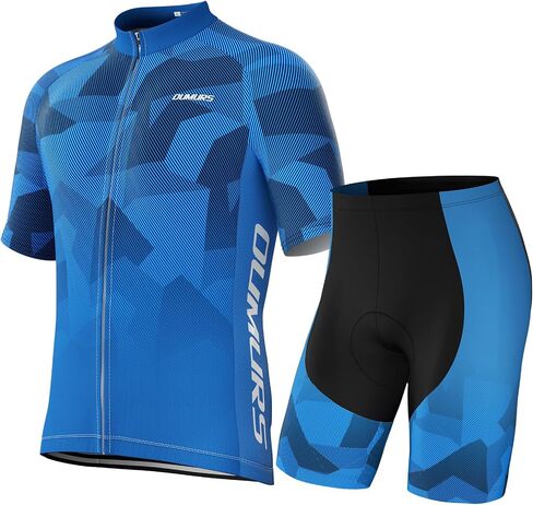 Oumurs Cycling Jersey Set Short Sleeve Suits Men Bike Clothing Road Bicycle Shorts Padded Outfits in Kuwait