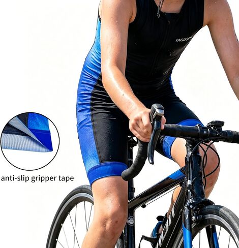 Kids Triathlon Suit, Black and Blue, Compression Fit Quick-Dry Professional Cycling Wear with Padded Shorts (US, Alpha, XX-Large, Black/Blue) in Saudi Arabia
