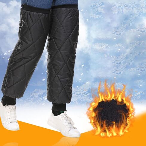 Leg Warmers Knee Pads 45cm (17.7in) for Snowboarding Biking, Windproof Gear Gaiter for Motorcycle Cycling, 1 Pair Polyester in Kuwait