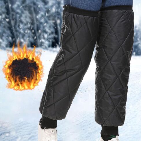 Leg Warmers Knee Pads 45cm (17.7in) for Snowboarding Biking, Windproof Gear Gaiter for Motorcycle Cycling, 1 Pair Polyester in Kuwait