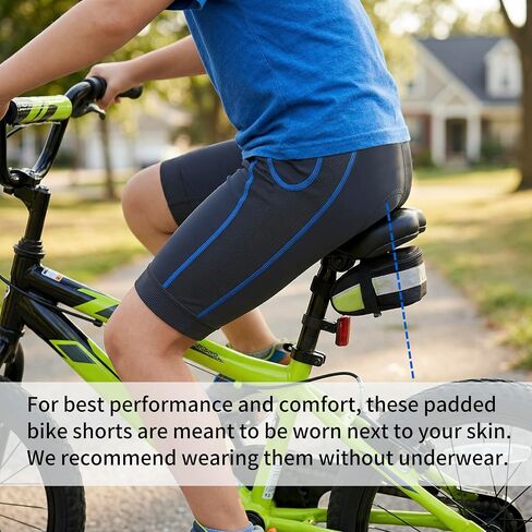 Kids Padded Bike Shorts with 3D Padding, Breathable Mesh and Non-Slip Leg Grips, for Boys and Girls in Saudi Arabia