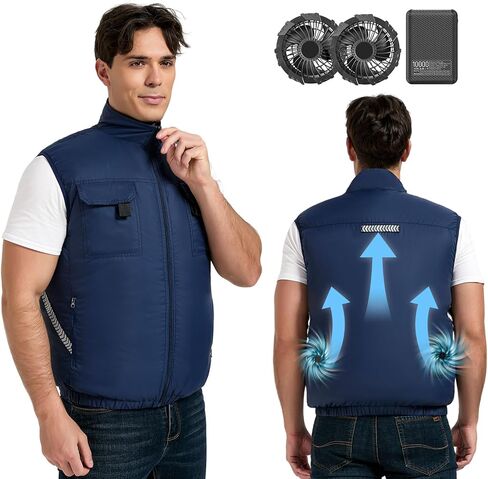 Cooling Vest for Men with Fans & Battery Pack Electric Cooling Fan Vest Air Conditioned Jacket for Summer Body Cool in Saudi Arabia