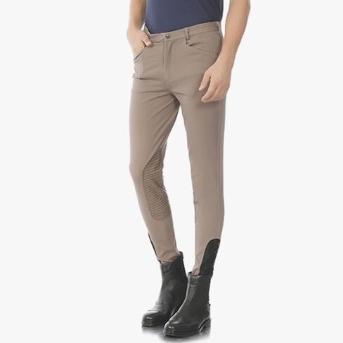 Kudplily Men's Knee Patch Silicone Grip Breeches Horse Riding Pants Zipper Pocket Horseback Equestrian Equipments for Men in Kuwait