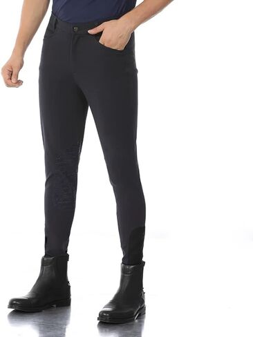 Kudplily Men's Knee Patch Silicone Grip Breeches Horse Riding Pants Zipper Pocket Horseback Equestrian Equipments for Men in Saudi Arabia