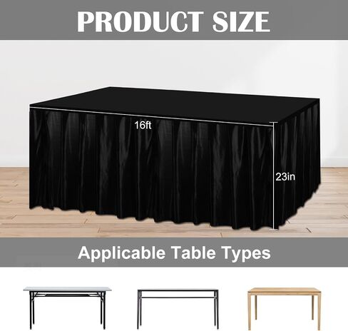 16ftx23inch Stage Skirt,Portable Shirred Pleat Stage Skirt, Stage Skirt Black is Suitable for Activities, Displays, Gifts, Performances and Wedding Stages, Easy To Store And Fold in Saudi Arabia
