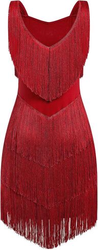 Women's Latin Dance Dress - Sparkly Rhinestones Fringe Salsa Ballroom Dance Outfit Stage Performance Costume in Kuwait