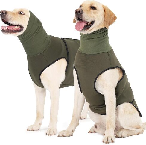 ROZKITCH Dog Anxiety Calming Hoodie, Jacket for Fireworks & Travel, Breathable Dog Shirt with Noise Block & Ear Protection Design ArmyGreen XL in Saudi Arabia