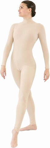 Danzcue Womens Long Sleeve Unitard Bodysuit – Turtle Neck Full Body Dance Jumpsuit in Kuwait