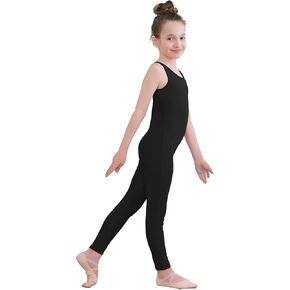 Kids Girls Soft Tank Unitards Sleeveless Full Body Bodysuit for Dance Costume Gymnastics 3-12 Years in Saudi Arabia