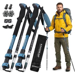 KINGGEAR Outdoor Folding Hiking Poles – Ultralight Shock-Absorbing Trekking Sticks with Comfort Grip & Quick Lock System, 2-Pack Adjustable Walking Cane for Backpacking, Camping, and Mountaineering in Saudi Arabia
