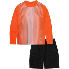 Hiheart Boys Girls Padded Soccer Goalkeeper Jersey & Shorts Set Long Sleeve Goalie Uniform Football Training Kit in Saudi Arabia