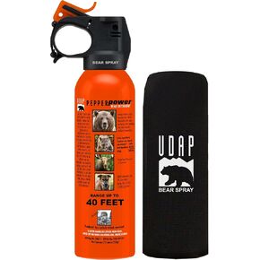 UDAP Pepper Power 12VHP Safety Orange Bear Spray Self Defense Deterrent with Hip Holster and Belt for Camping, Hiking, Fishing, Powerful Blast Pattern, 30 feet Fog Barrier, 7.9 oz in Saudi Arabia
