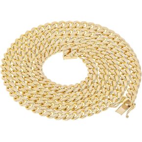 Solid 14k Gold Cuban Curb Link Chain - Yellow Solid Gold Miami Cuban Link Chain - Mens Jewelry Made with Hypoallergenic Yellow 14 Karat Gold in Kuwait