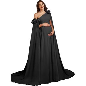 One Shoulder Maternity Photoshoot Dress Chiffon Baby Shower Pregnancy Gown in Saudi Arabia