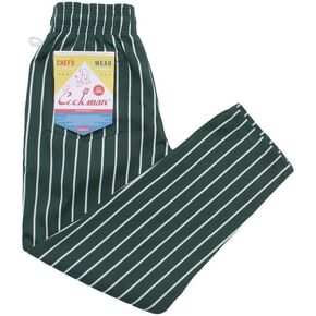 COOKMAN Chef Pants - Stripe : Dark Green in Kuwait