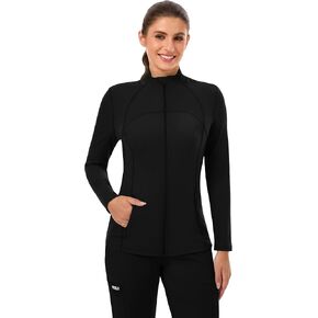 Scrub Jackets for Women, Zip Front Lightweight Slim Fit Nurse Tops with 4 Pockets, Princess Seams,360 Stretch Fabric in Saudi Arabia