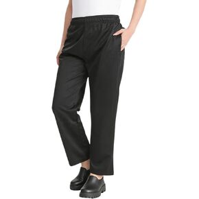 Women's Stretch Black Chef Pants Baggy Casual Cargo Pants Elastic Waist Chef Restaurant Work Pants Multi Pockets in Saudi Arabia