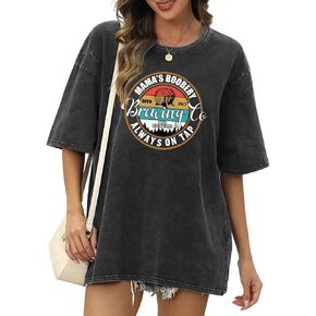 Women Nursing Shirts for Breastfeeding Zipper Mama Graphic Tees Funny Mom Maternity Shirt Oversized Acid Wash Tshirt in Saudi Arabia