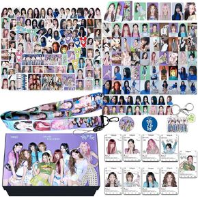 KPOPBTS TWICE THIS IS FOR Album Gift Box Merch 55 PCS Photocards Lanyard Tape Sticker, KPOP Gift Merch for Once Fans in Kuwait