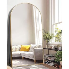 EOGOW 71" x 24" Arched Full Body Mirror,Standing or Leaning Tempered Glass Shatterproof Full Length Mirror with Stand for Bedroom Living Room Entryway,Gold in Saudi Arabia
