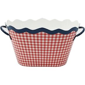 Celebrate It 15.25" Red Gingham Bucket, Red, White, & Blue Party Supplies and Decorations for Memorial Day, Independence Day in Saudi Arabia
