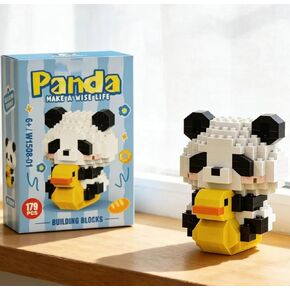 1 Piece Panda on Rocking Chair Hand-Assembled Figurine with Display Base, Cute Animal Desk Decor, Playful Theme Collectible Statue for Home Office Shelf in Kuwait