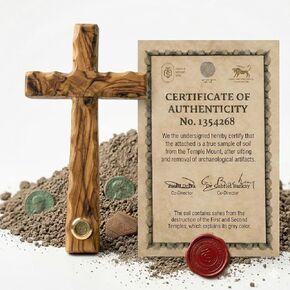 Temple Mount Soil Authentic Olive Wood Cross, 8-Inch Hand Crafted Wooden Cross Wall with Sacred Sealed Capsule – Jerusalem Cross Wall Decor – Baptism Confirmation Gifts for Christian Men & Women in Saudi Arabia
